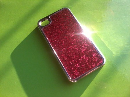 COVER IPHON 4 4S GLITTERATO ROSSO